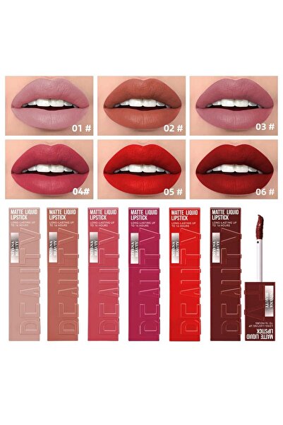 NİYENABEAUTY 24 Hour Lasting Matte Lipgloss Set of 6 Liquid Lipsticks
