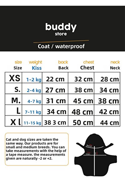 Buddy Store Quilted Lined Waterproof Hooded Dog Coat - Easy to Put on Fit