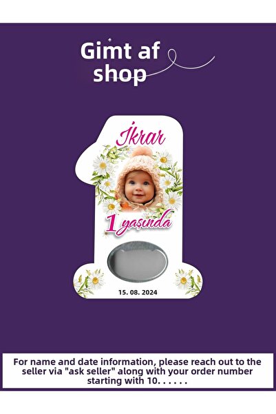 giftshoppi Illustrated - Flower Concept 1 Number Opener Newborn Birthday Magn...