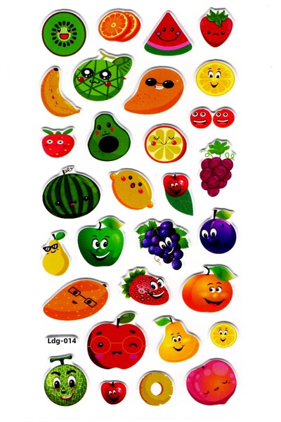 Limmy ملصق مخطط منقوش مقاس 17 × 9 سم للفواكه - Ldg014