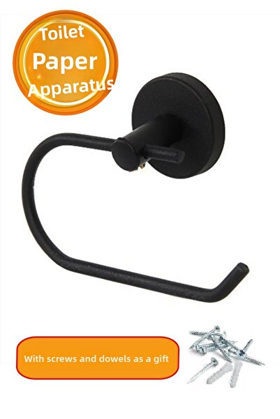 Badem10 Sturdy Quality Black WC Paper Stand Toilet Paper Holder Apparatus Stainless Metal