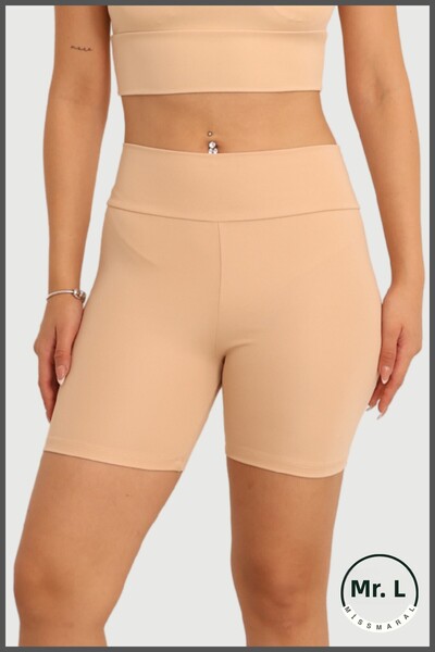 missmaral Women's Skin/Beige High Waist Lycra Shaping Sports Shorts / Short Leggings Boxer – Comfortable and Stretchy