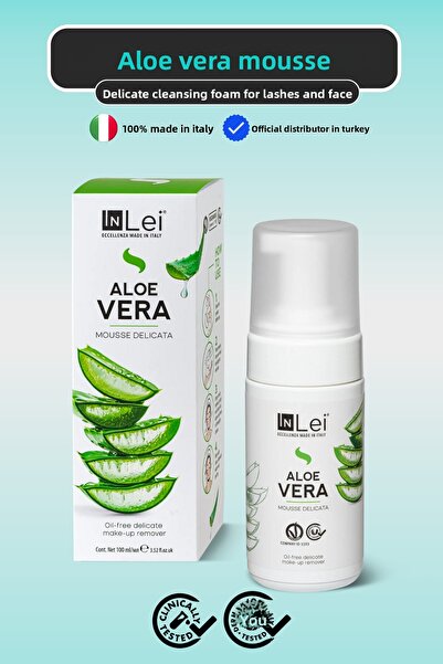 İnLei موس الصبار – رغوة تنظيف لطيفة للحواجب والرموش والوجه 100 مل