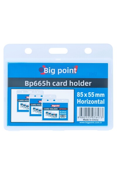 Bigpoint حاوية بطاقات PP مزدوجة الجوانب، شفافة أفقية، 85 × 55 مم × 10 قطع