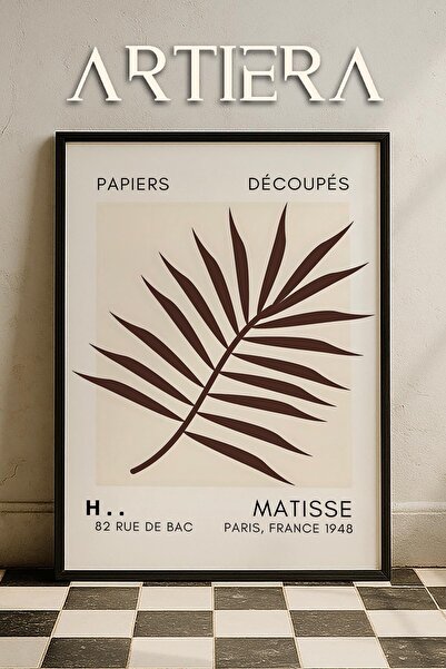 HİGUERA Σειρά Matisse Paper Cuttings Earth Tone Καφέ Παλάμη Πίνακας τοίχου με...