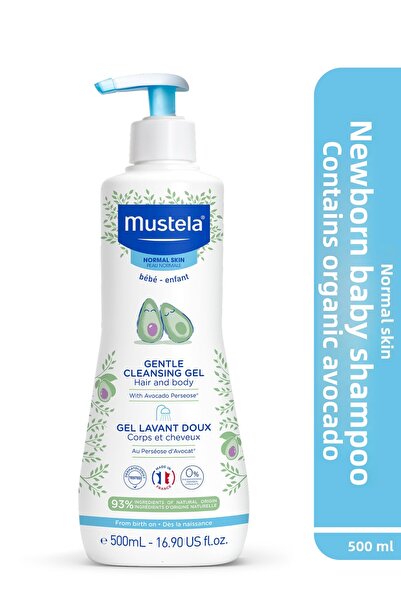 Mustela شامبو مرطب للشعر والجسم للأطفال حديثي الولادة يحتوي على الأفوكادو الع...