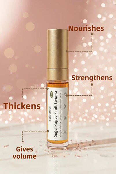 sabunal Natural Eyebrow and Eyelash Serum 5 ml - Enhancing, Strengthening, Brightening Care Oil.