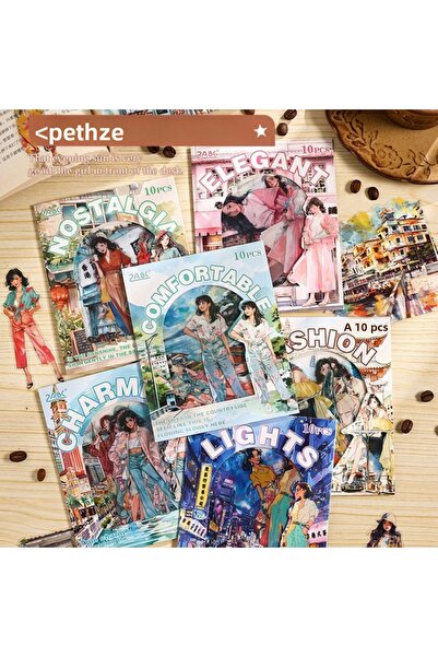 İthal W2-10 bucăți autocolant PET în stil Hong Kong - Număr: 1