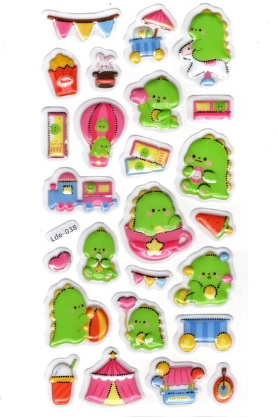 Limmy Caiet cu autocolante în relief pentru parcul de distracții cu dinozauri...