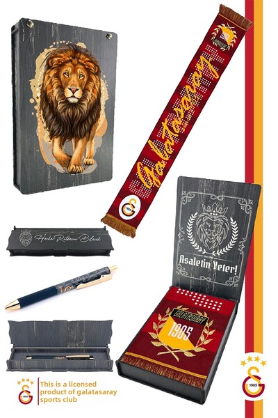 Galatasaray Γνήσιο ακρυλικό σετ στυλό και στυλό Hybrt με άδεια χρήσης Aslan