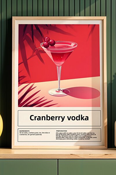 HİGUERA Επιτραπέζιο ζωγραφικής με φυσικό ξύλινο πλαίσιο για κουζίνα Vodka Cra...