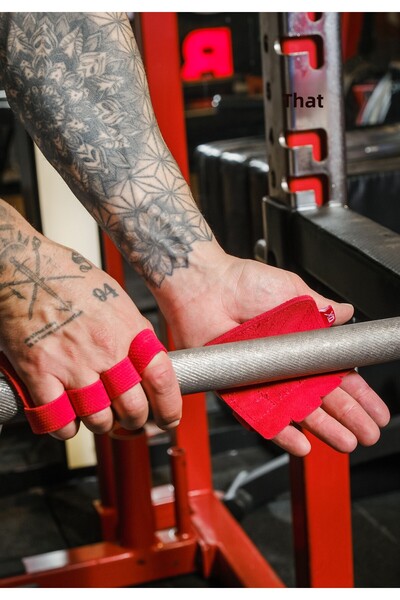 Dex Supports Grip Pad – Real Leather Non-Slip Weightlifting Hand Pad (Flexible Fingered Fitness Gloves)