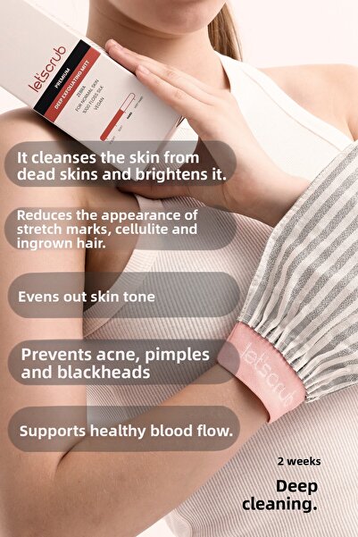 LET'SCRUB Premium Ecru Gray Zebra Bath Shower Scrub Exfoliating Glove 100% Floş Silk for Normal Skin 1 Piece