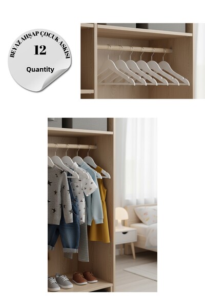 Manken İstanbul 12 bucăți de umerașe din lemn pentru copii, umerașe pentru cămăși, umerașe pentru tricouri, umerașe din lemn, umerașe pentru haine