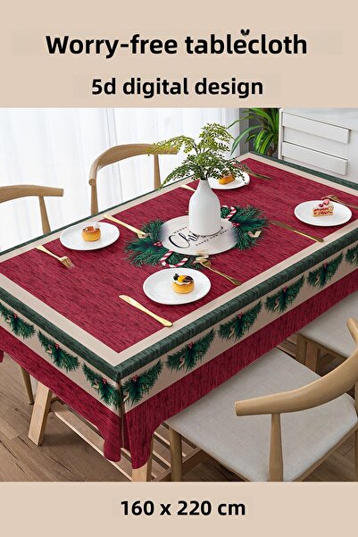 MonoHome Christmas Tablecloth New Year's Eve- 5D Digital Design Special Weaving Christmas