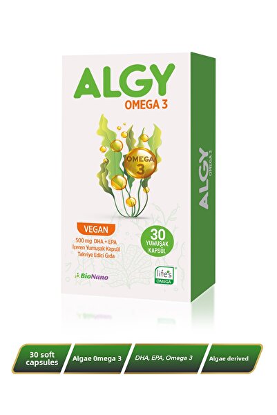 ALGY Omega 3 High Dha |   Epa |   Algae Based Herbal Vegan Omega 3