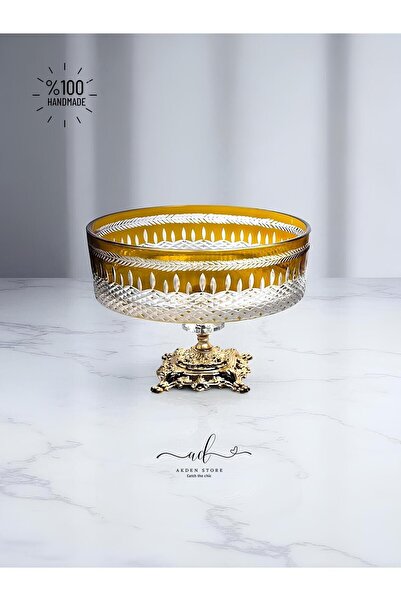 AKDEN STORE وعاء زجاجي ملون للديكور الكريستالي / وعاء تقديم أدوات المائدة / وعاء سلطة