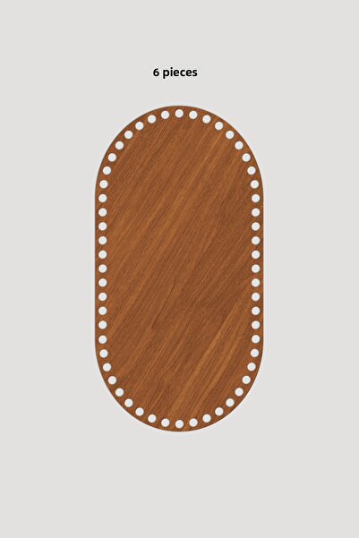 Lucena Ξύλινος Ορθογώνιος Οβάλ Καλάθι Δίσκος Βάσης 15x28 εκ. 6 Τεμάχια Καρυδιά 3mm