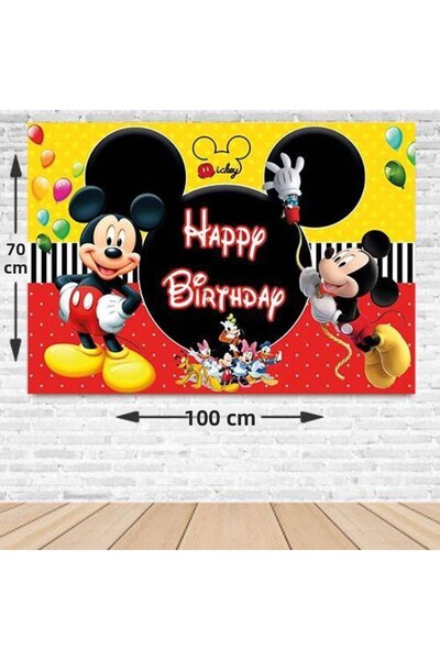 Parti Dükkanım Πανό γενεθλίων Μίκυ Μάους χωρίς φωτογραφία 70*100 εκ.