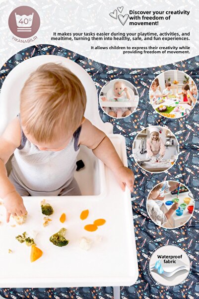 HAMUR Proof Liquid Proof 100X140 cm Baby Kids Play Event Activity Nutrition Cover Galaxy