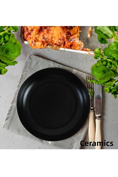 Keramika Nordic Dinner Plate 18 cm Matte Black Set of 6