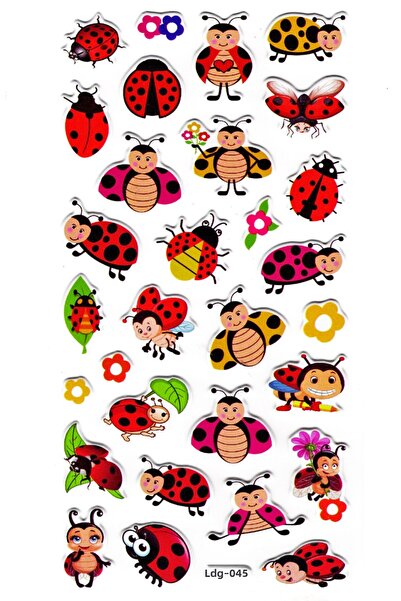 Limmy Αυτοκόλλητο Cute Ladybug Με σχέδιο - Ανάγλυφο αυτοκόλλητο Planner, 17x9...