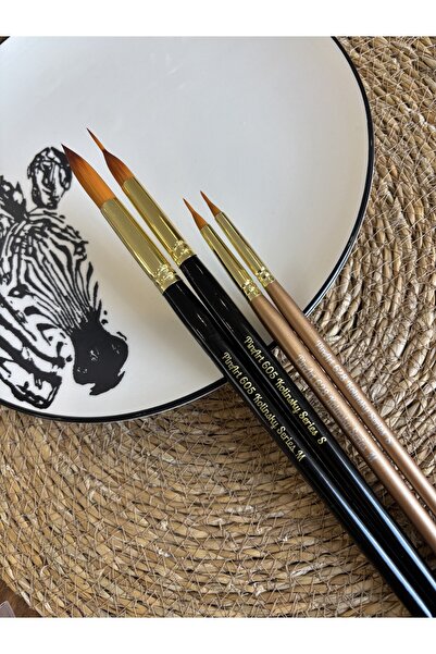 Pinart Kolinsky Porcelain Beginner Set / Release and Painting Brush with Natu...