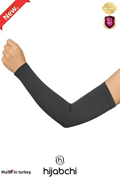 hijabchi Practical Hijab Sleeves Combed Cotton Prayer Sleeves - Viscose Stretch Fabric - Smoked