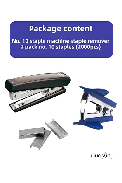 Mas Office Stationery Set (Stapler (No.10), Staple Wire 2 Packs (No.10) and Staple Remover)