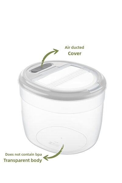 Vienev 2-Piece 8 Liter Large Plastic Detergent Storage Box – with Light Gray Lid