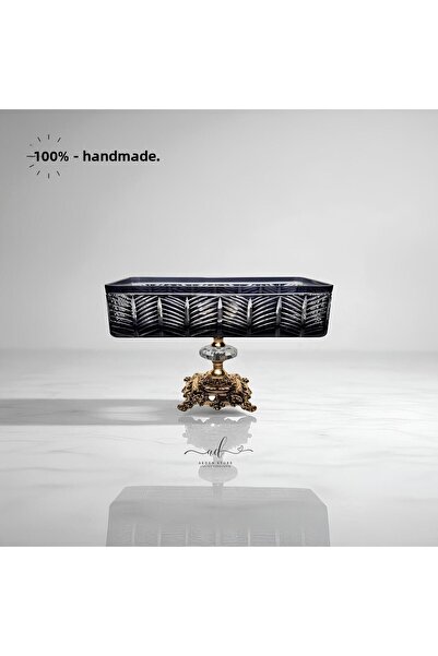 AKDEN STORE Crystal Decor Baton Presentation Bowl / Cookie Bowl 24cm