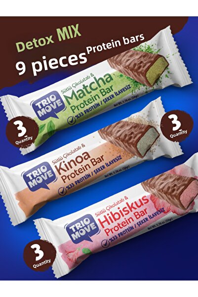 TrioMove بروتين بار، عبوة مختلطة من 9 قطع، 50 جرام × 9 قطع (عبوة 4) تريو موف