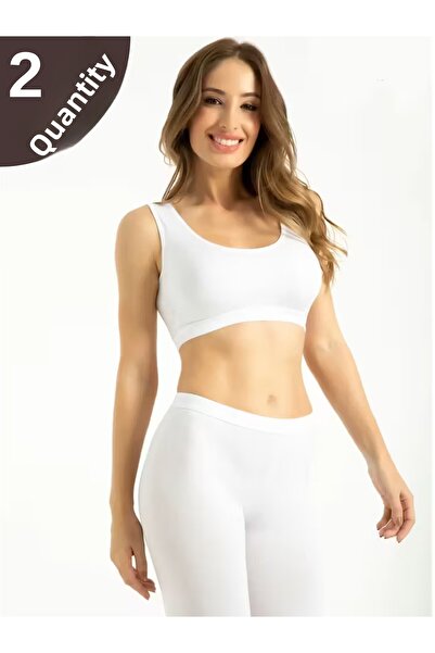 De Bijoura Women's Thick Strap Padded Sports Bustier Lifting Bustier 2-Piece