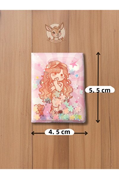 Çınar Water Glitter Kawaii Girl Themed 4.5 cm X 5.5 cm Mini Notebook (Single)