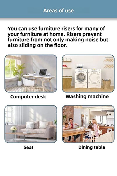 Ganjem White Goods Riser 4-Piece Washing Machine Dishwasher Refrigerator Riser Anti-Vibration Device