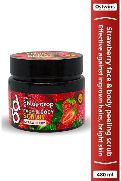 BLUE DROP مقشر للوجه والجسم من الطين، منظف ومنعم ومحسن للدورة الدموية، فراولة...
