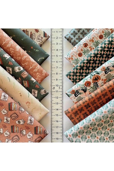 FabricMarket 60 Pieces 20X20 cm 100% Cotton Eco Satin Patchwork Fabric Set – Vintage Floral Pattern