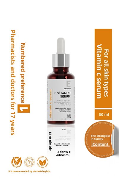 Esomed Vitamin C Serum – 10% Vitamin C + Squalane + Ferulic Acid + Vitamin E ...