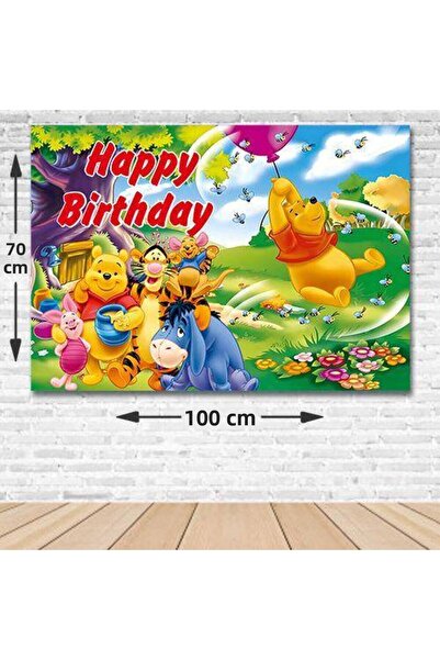 Parti Dükkanım Banner aniversar Winnie The Pooh fără fotografii 70*100 cm