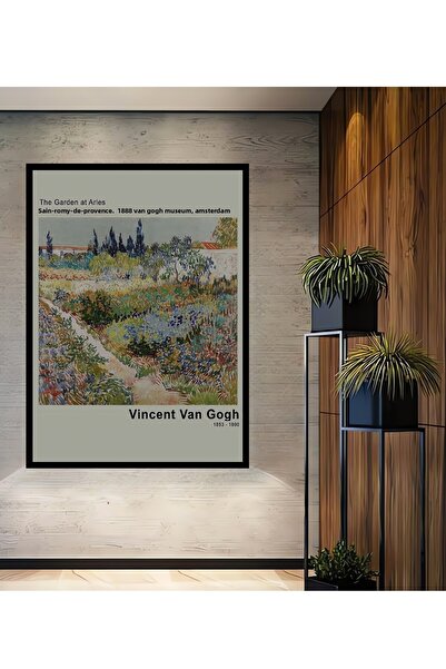 Teona Ahşap Tablou decorativ din lemn dreptunghiular cu aspect de cadru de grădină de Vincent Van Gogh