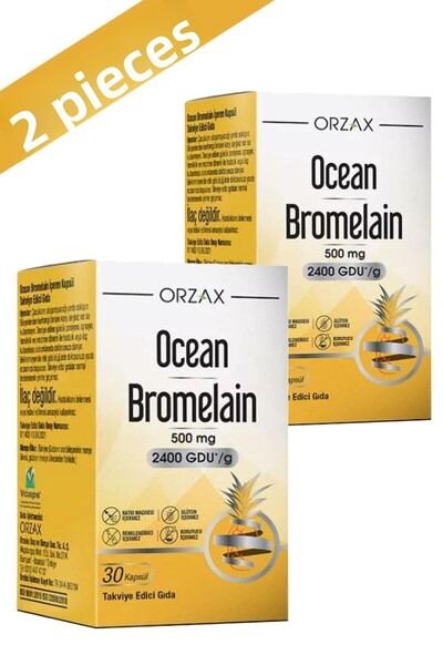 Orzax Ocean Bromelain 500 Mg 30 Capsules 2 Pieces