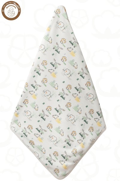 Dadamama 100% Organic Cotton Safari Print Newborn Blanket
