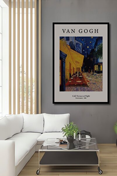 Teona Ahşap Tablou decorativ din lemn dreptunghiular Van Gogh Cafe Terrace Night View