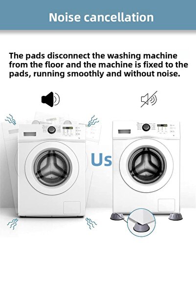 Ganjem White Goods Riser 8-Piece Washing Machine Dishwasher Refrigerator Riser Anti-Vibration Device