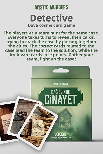 Planet Butik لعبة بطاقات المحققين الغامضة - جريمة قتل في البيت الجبلي