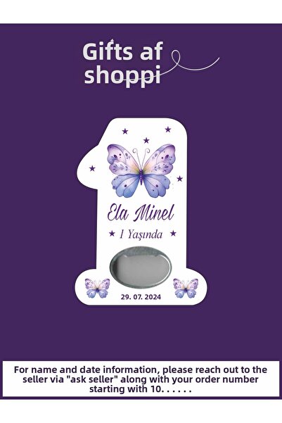 giftshoppi هدية مغناطيسية على شكل فراشة أرجوانية بتصميم مبتكر لعيد ميلاد المو...