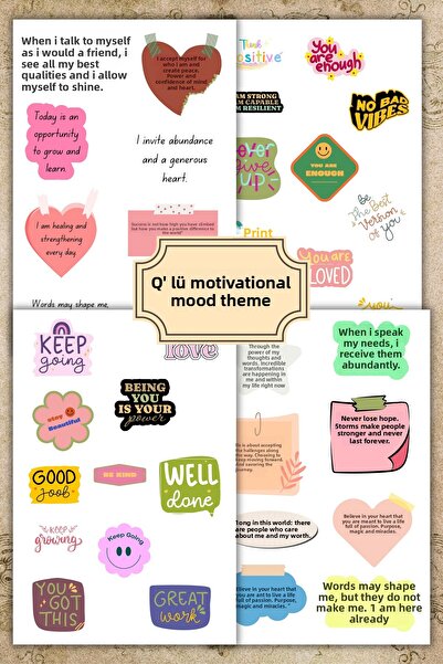 birikiyedi ملصق مكون من 4 قطع من عبارات تحفيزية/عبارات تحفيزية باللغة الإنجلي...