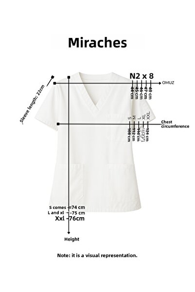 mirach 4-Pocket Nurse and Doctor Scrubs Single Top Uniform Hospital Surgical Uniform Comfortable Medical Clothing