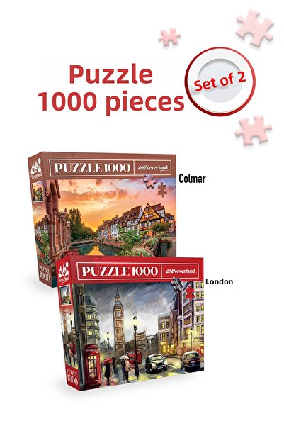 Neverland 2 Pcs 1000 Piece Puzzle - Colmar and London