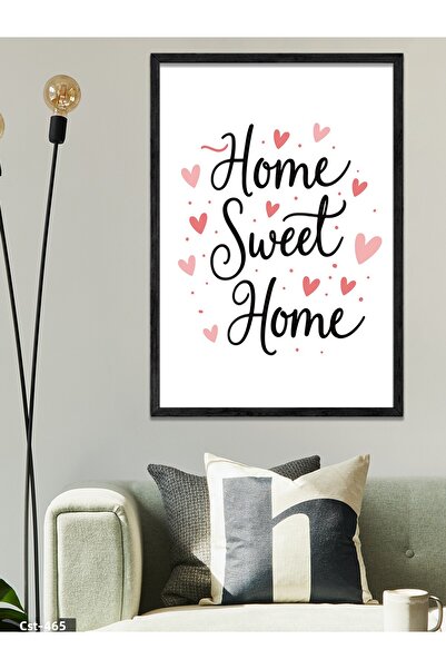 CeSht Home Sweet Home Tablou dintr-o bucată cu rama din lemn negru